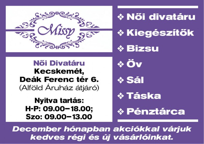 Missy – Női divatáru