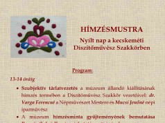 Hímzésmustra – Nyílt nap a kecskeméti Díszítőművész Szakkörben