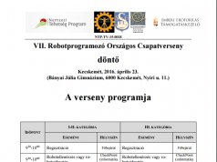 VII. Robotprogramozó Országos Csapatverseny döntő