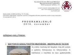 A Népi Iparművészeti Gyűjtemény novemberi programjai