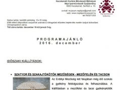 Népi Iparművészeti Gyűjtemény decemberi programjai