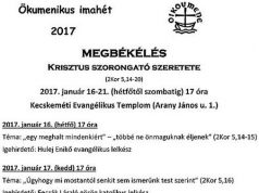 Az Ökumenikus Imahét programjai