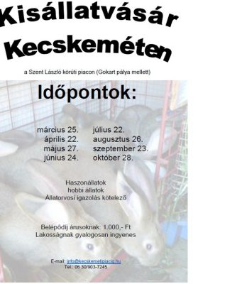 Március végétől újra kisállatvásárok a kecskeméti „zsibin”