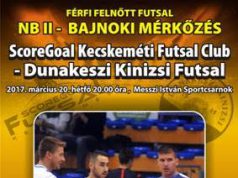 A Scoregoal Kecskeméti Futsal Club hazai pályán fogadja a listavezető Dunakeszi Kinizsi Futsal csapatát.
