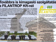 Továbbra is kimagasló szolgáltatás a FILANTROP Kft-nél
