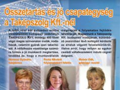 Összetartás és jó csapategység a Taképszolg Kft.-nél
