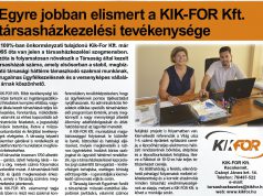 Egyre jobban elismert a KIK-FOR Kft. társasházkezelési tevékenysége