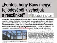 „Fontos, hogy Bács megye fejlődéséből kivehetjük a részünket”