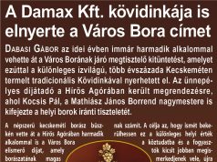 A Damax Kft. kövidinkája is elnyerte a Város Bora címet