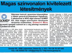 Magas színvonalon kivitelezett teljesítmények