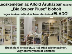 Alföld Áruházban levő Biobolt teljes árukészletével és berendezésével eladó! Érdeklődni: 06/30-186-9588 vagy személyesen az üzletben