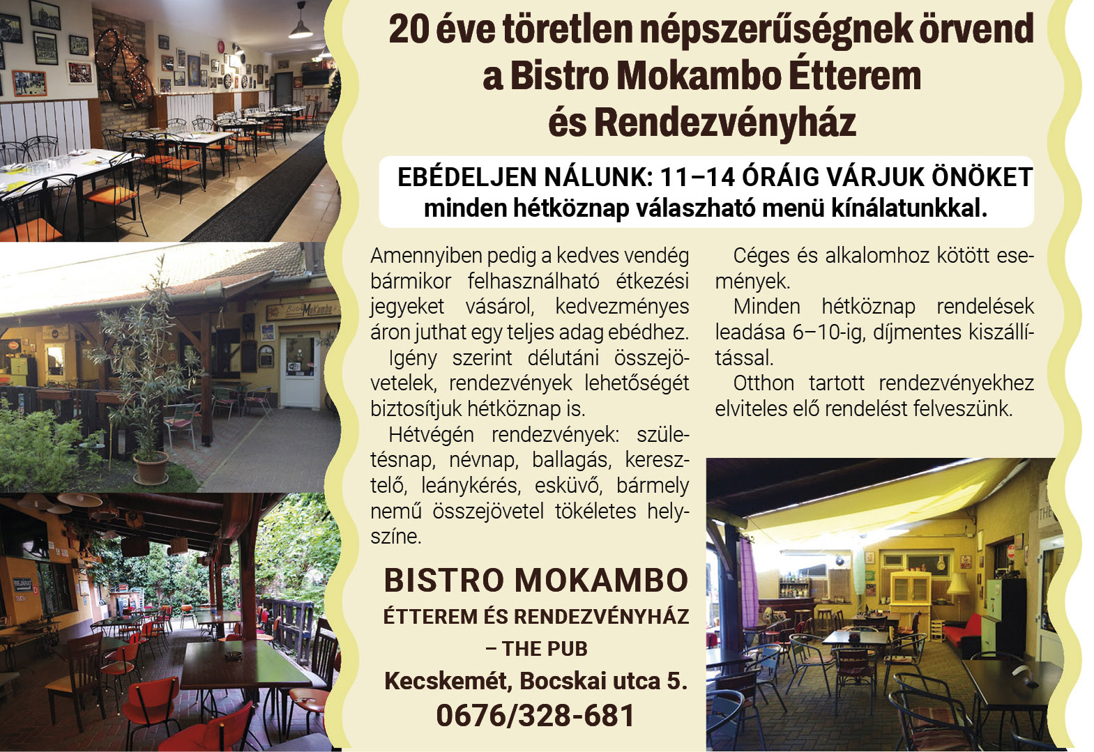 BistroMokambo Étterem és Rendezvényház – The Pub 