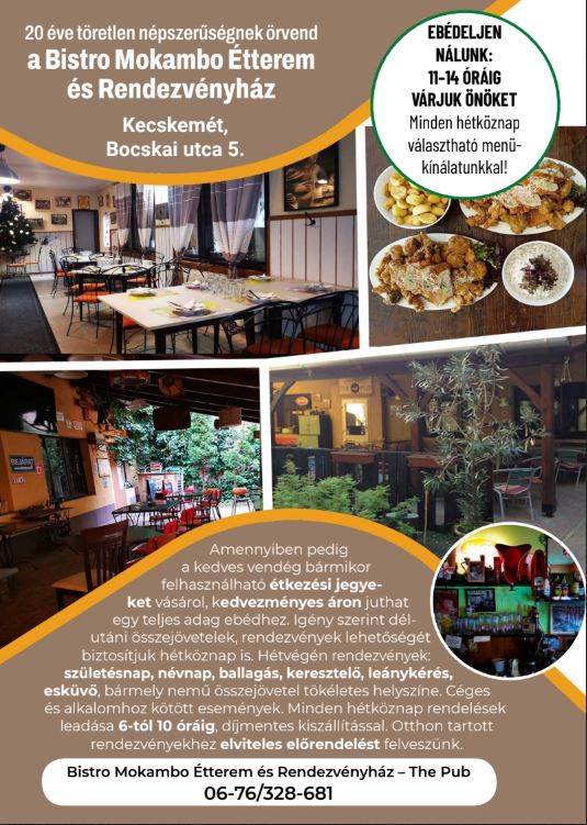 BistroMokambo Étterem és Rendezvényház – The Pub 
