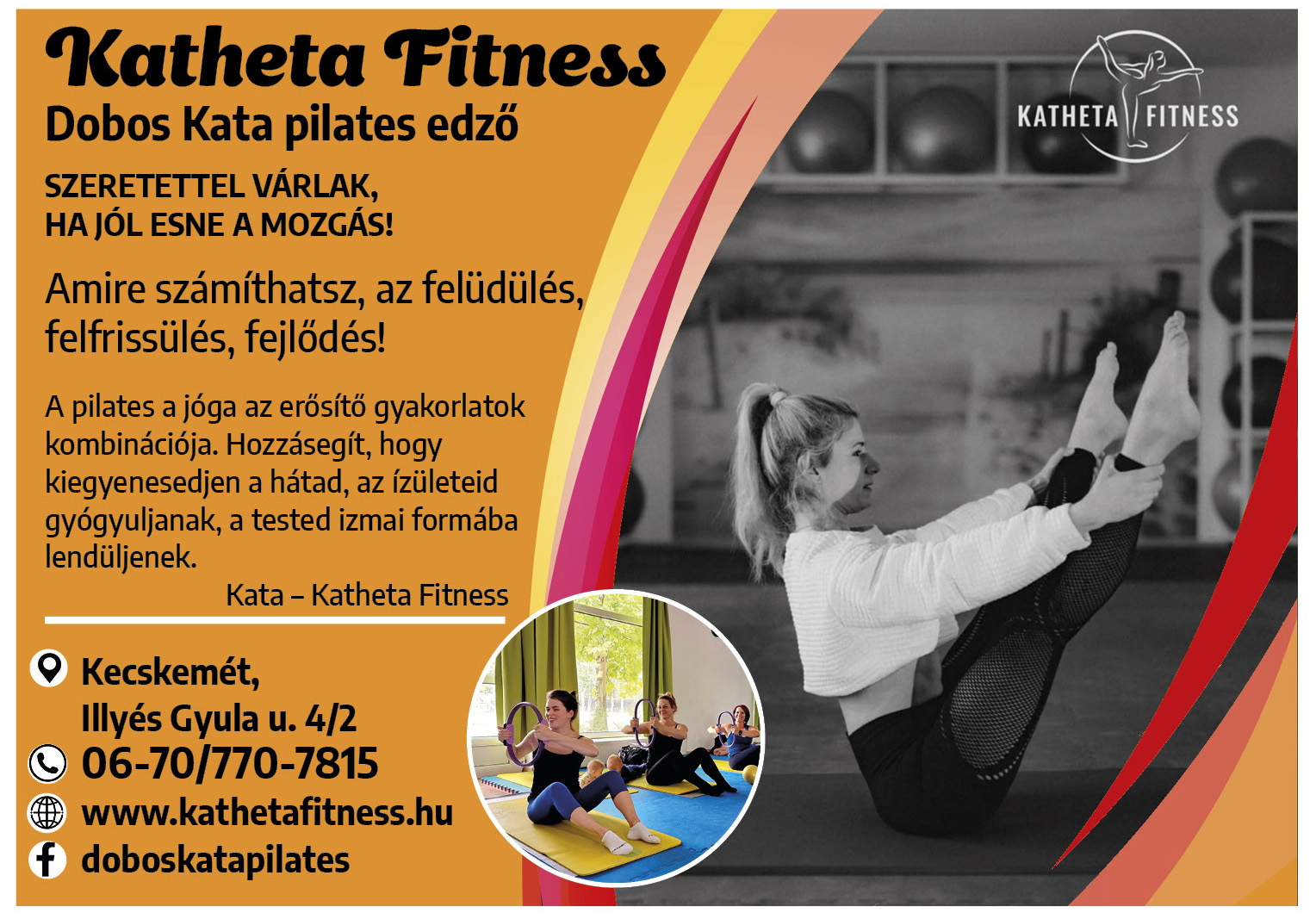 Katheta Fitness/ Dobos Kata PilatesPlusz, Kezdő pilates, Baba-mama pilates