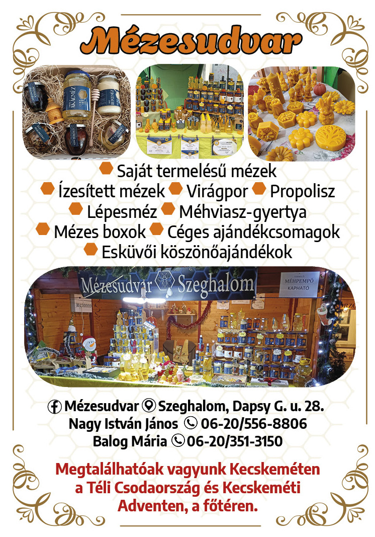 MÉZESUDVAR – HÍRÖS AGÓRA ELŐTT NOVEMBER 28- DECEMBER 30-IG , 13 ÓRÁTÓL-20 ÓRÁIG