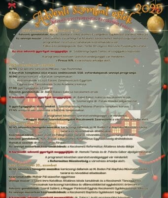 Adventi szombat esték 2025.Adventi gyertyagyújtás Kecskemét Főterén