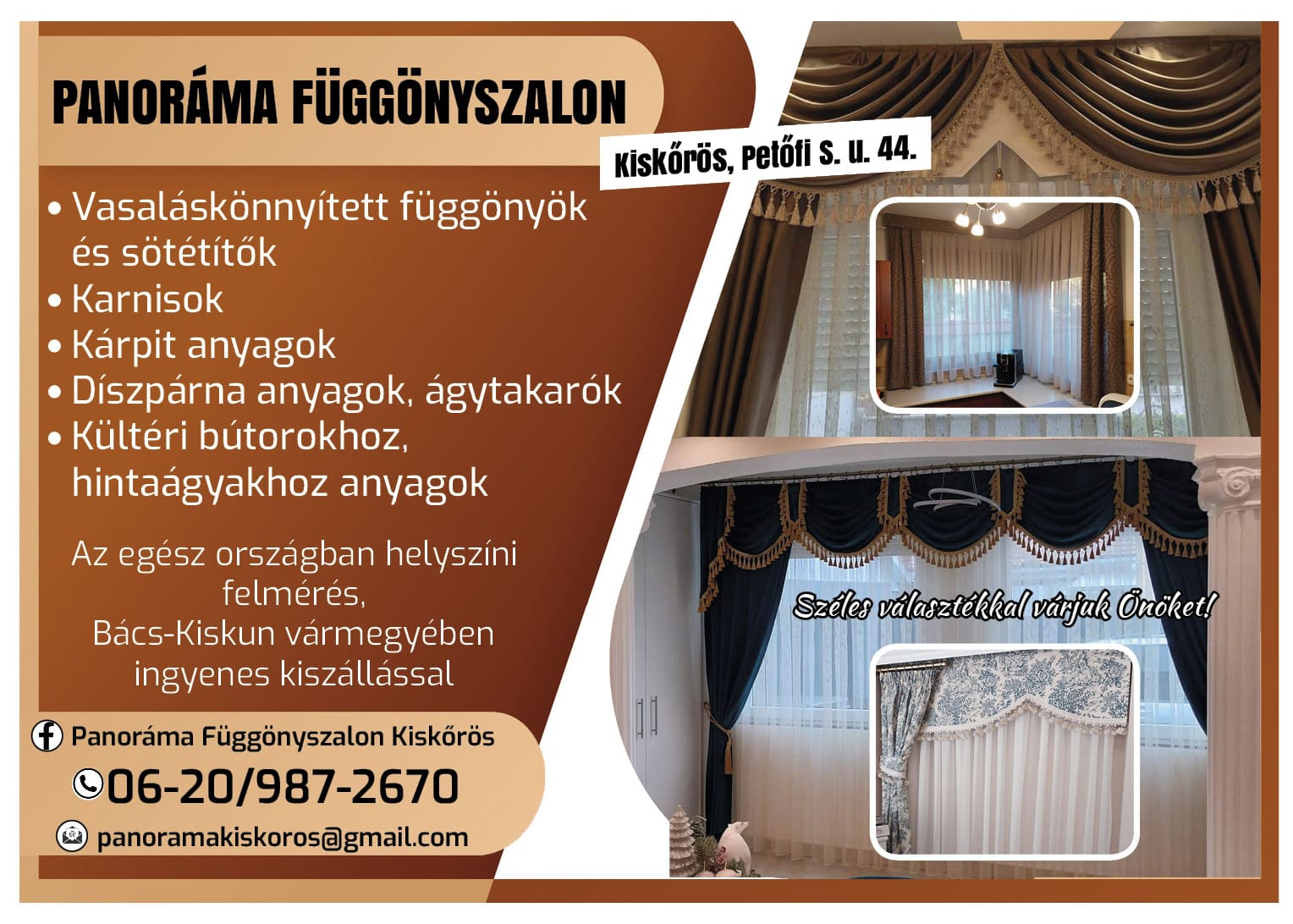 PANORÁMA FÜGGÖNYSZALON – Kiskőrös