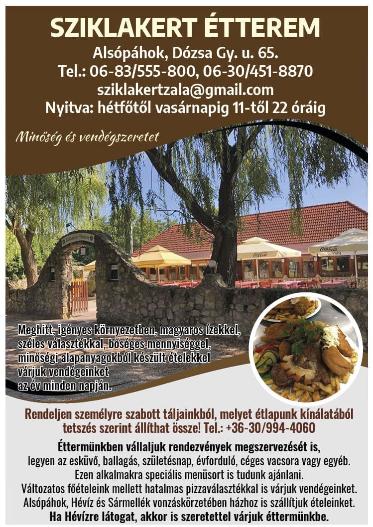 SZIKLAKERT Étterem – Alsópáhok